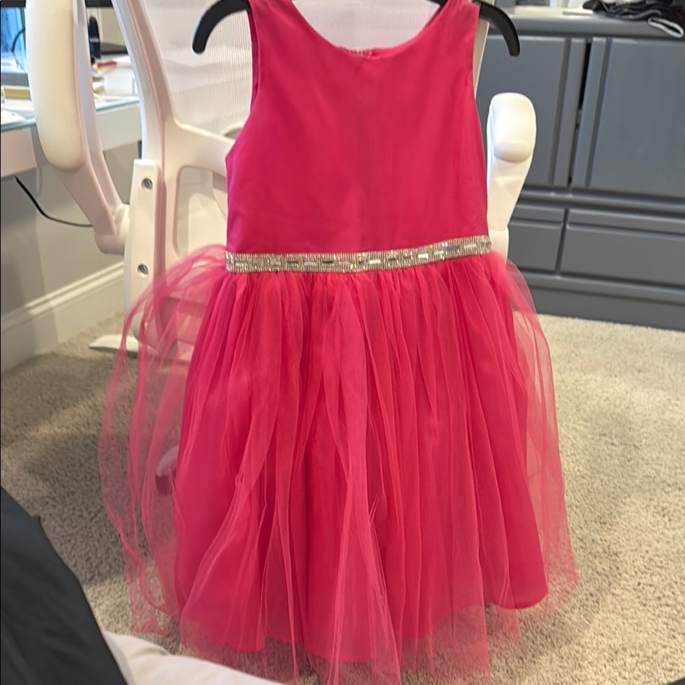 Pink Sleeveless Crew Neck Fit and Flare Dress for Weddings